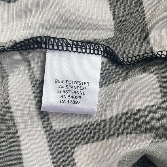 Banana Republic Black & White Geometric Print Stretch Wrap Dress, Small Petite - Picture 6 of 6